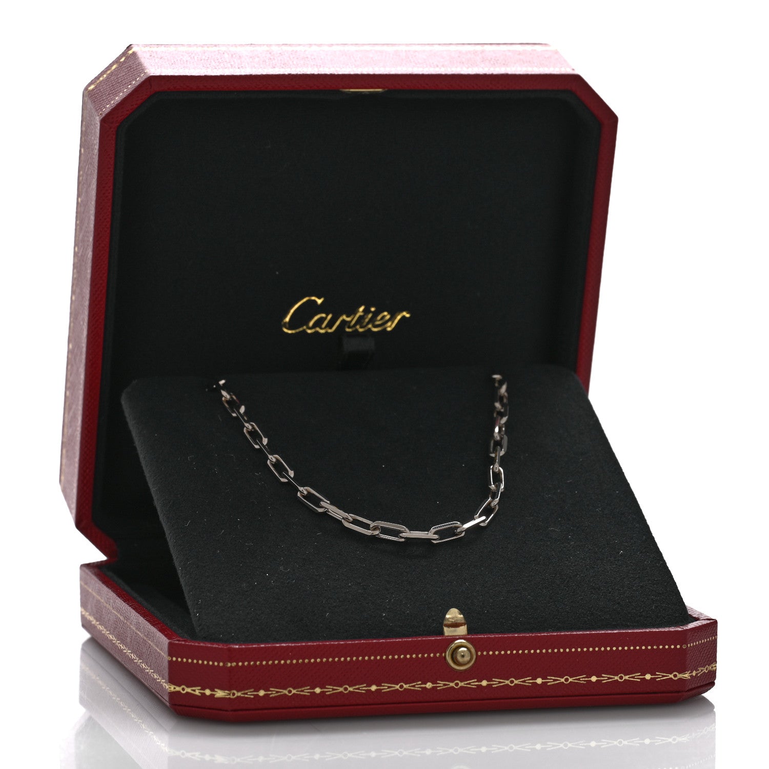 Cartier 18K White Gold SM Santos De Cartier Link Necklace 5 of 5