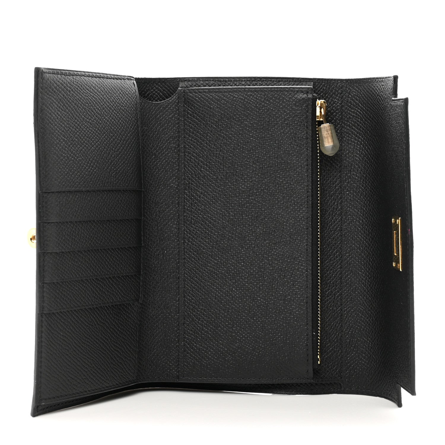 Hermes Epsom Medium Kelly Wallet Black 5 of 7