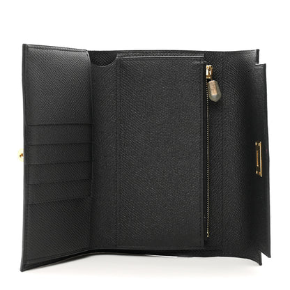 Hermes Epsom Medium Kelly Wallet Black 5 of 7