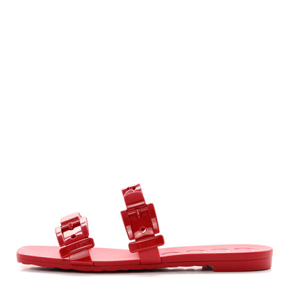 Gucci Rubber Womens Slide Sandals 36 Hibiscus Red 1 of 11