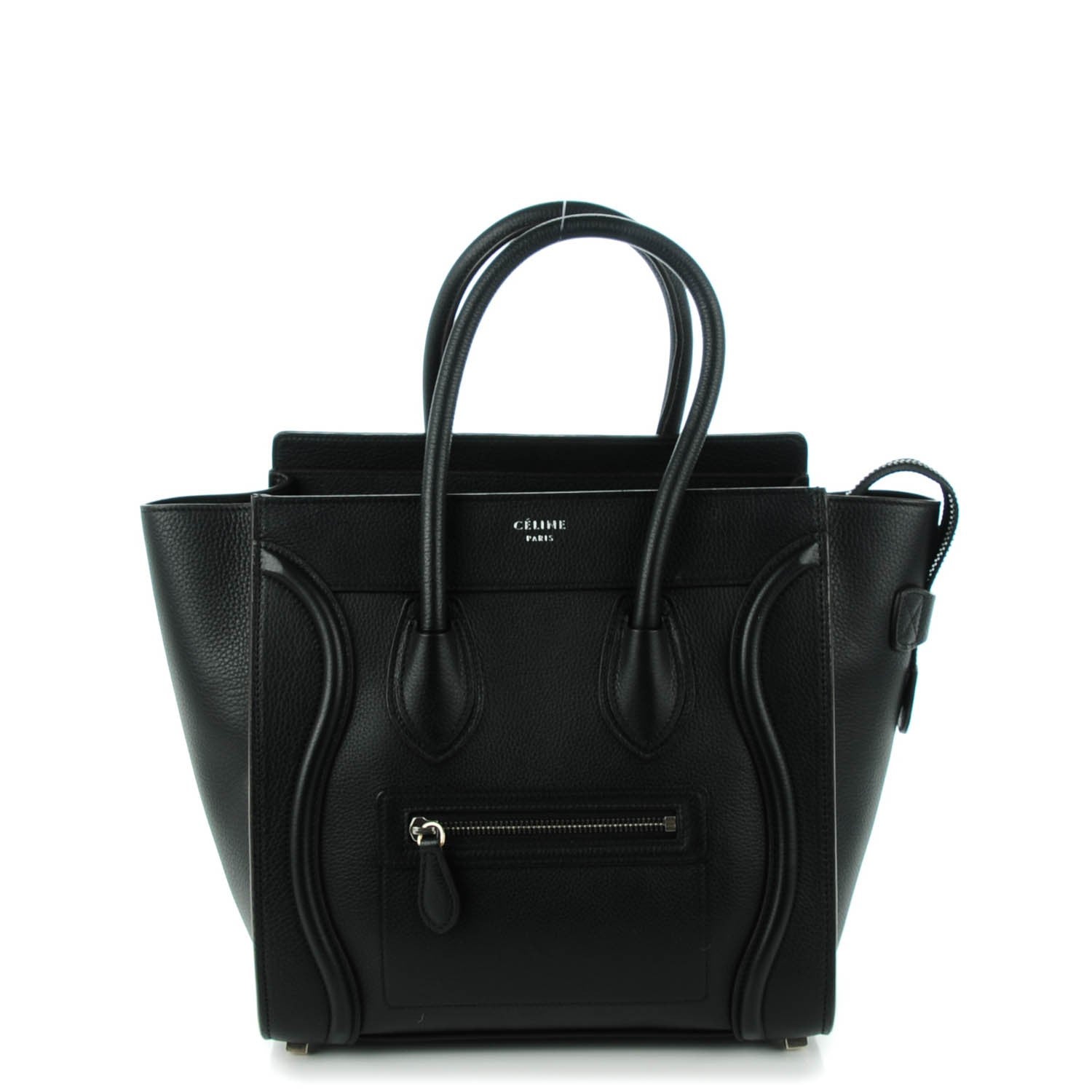 Celine Drummed Calfskin Micro Luggage Black 1 of 8