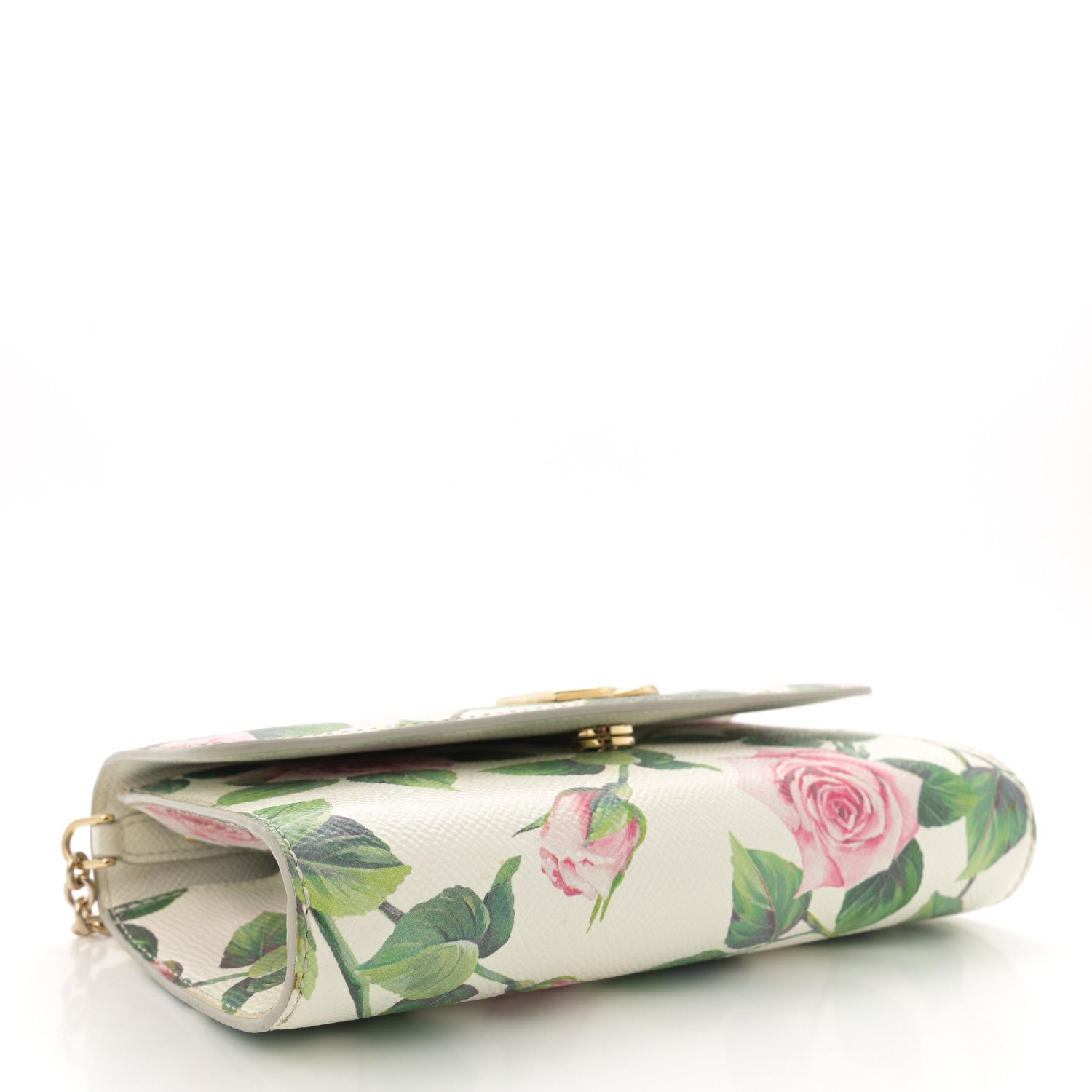 Dolce & Gabbana Dauphine Rose Print Wallet On Chain Pink 4 of 14