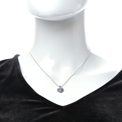 Chopard 18K White Gold Blue Sapphire Heart Pendant Necklace 2 of 7