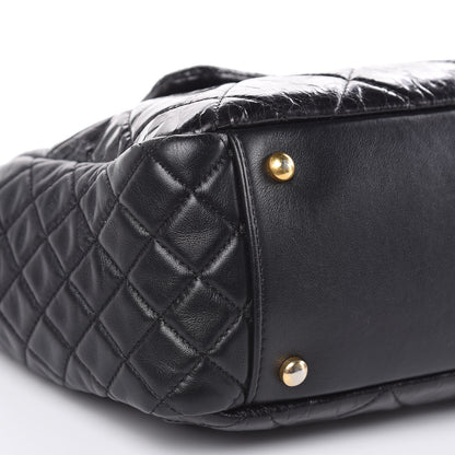 Chanel Glazed Crinkled Calfskin Medium East West Flap Black 8 of 12