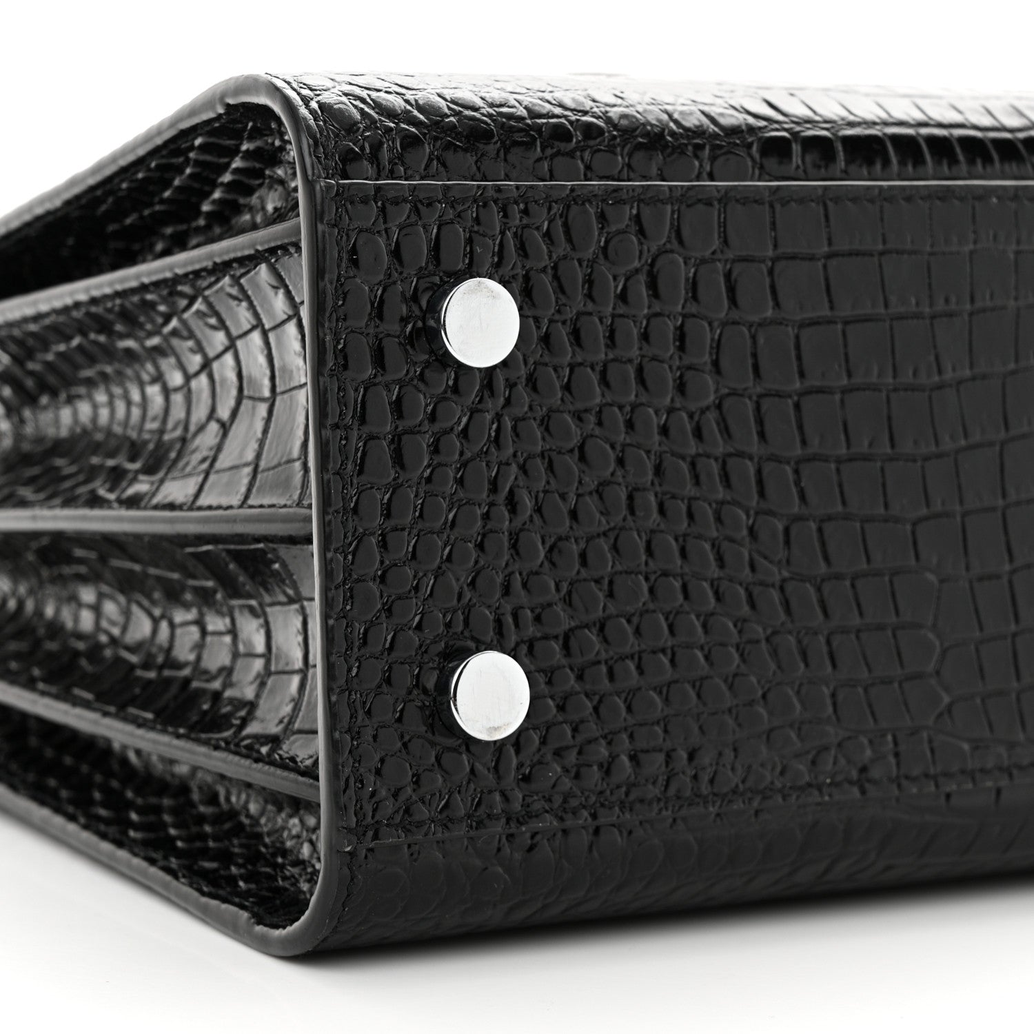 Saint Laurent Calfskin Crocodile Embossed Baby Sac De Jour Black 8 of 10