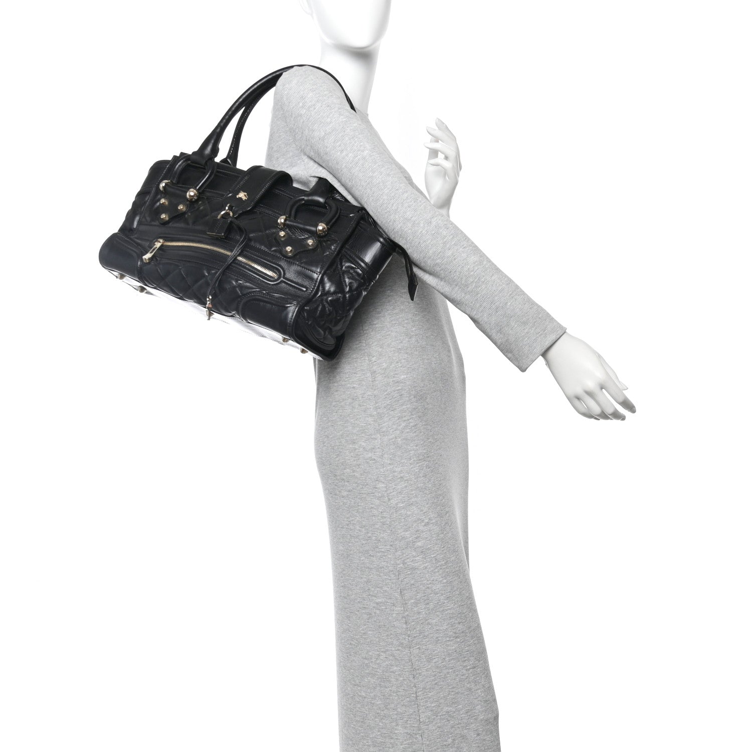 Burberry Calfskin Quilted Large Manor Tote Black 2 of 14