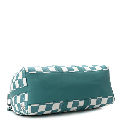 Louis Vuitton Calfskin Damier Keepall Bandouliere 45 Teal 4 of 10