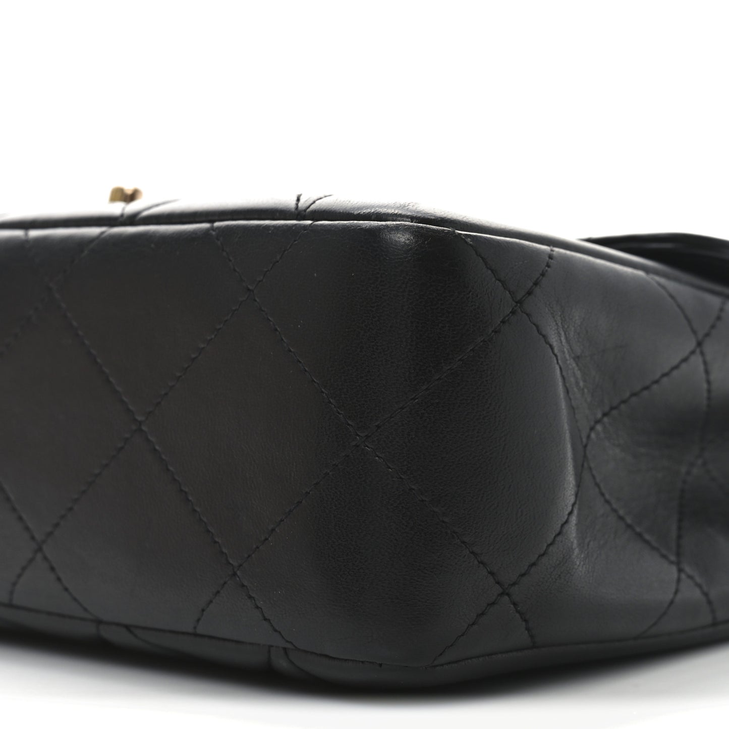 Lambskin Quilted Medium Single Flap Black