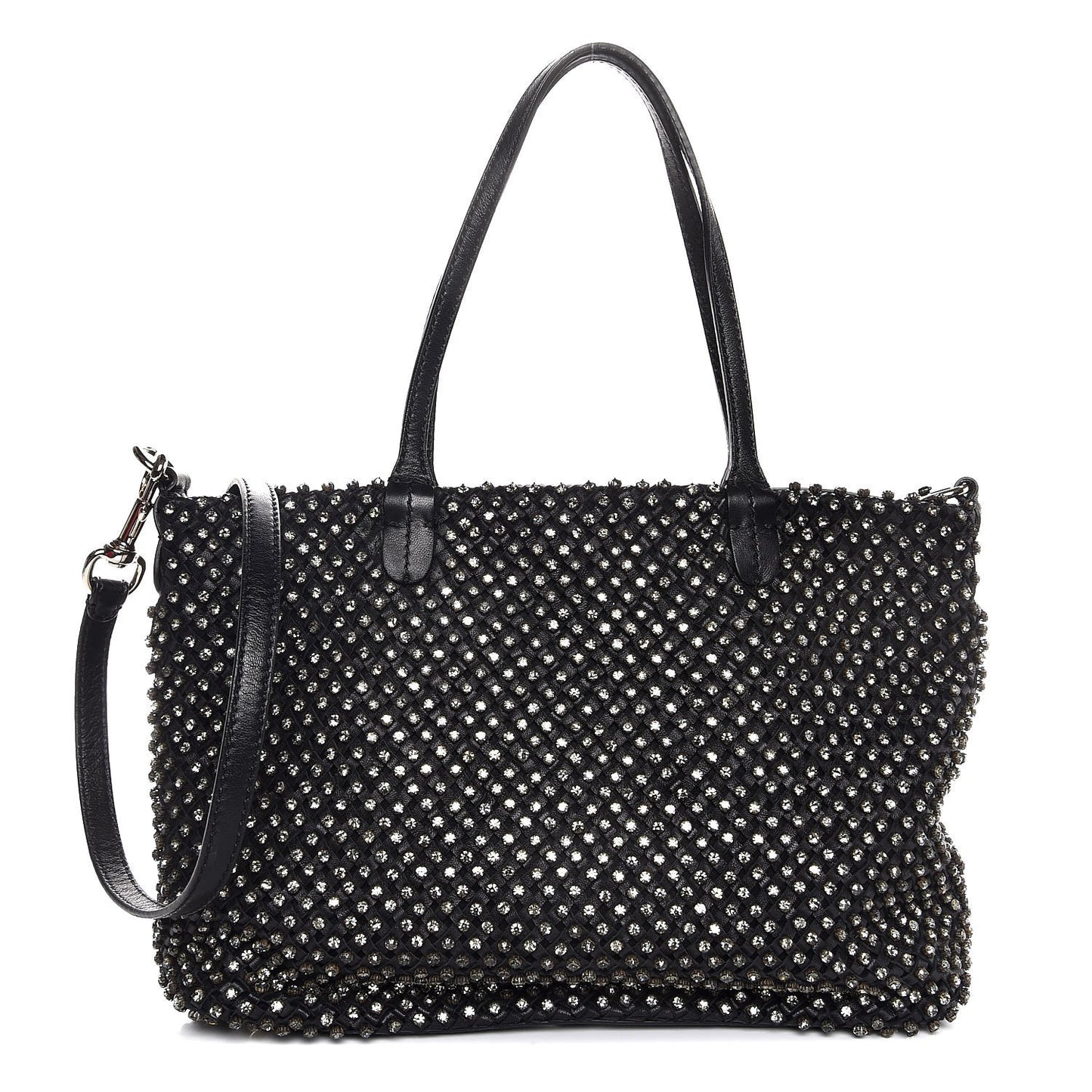 Vitello Crystal Tote Black