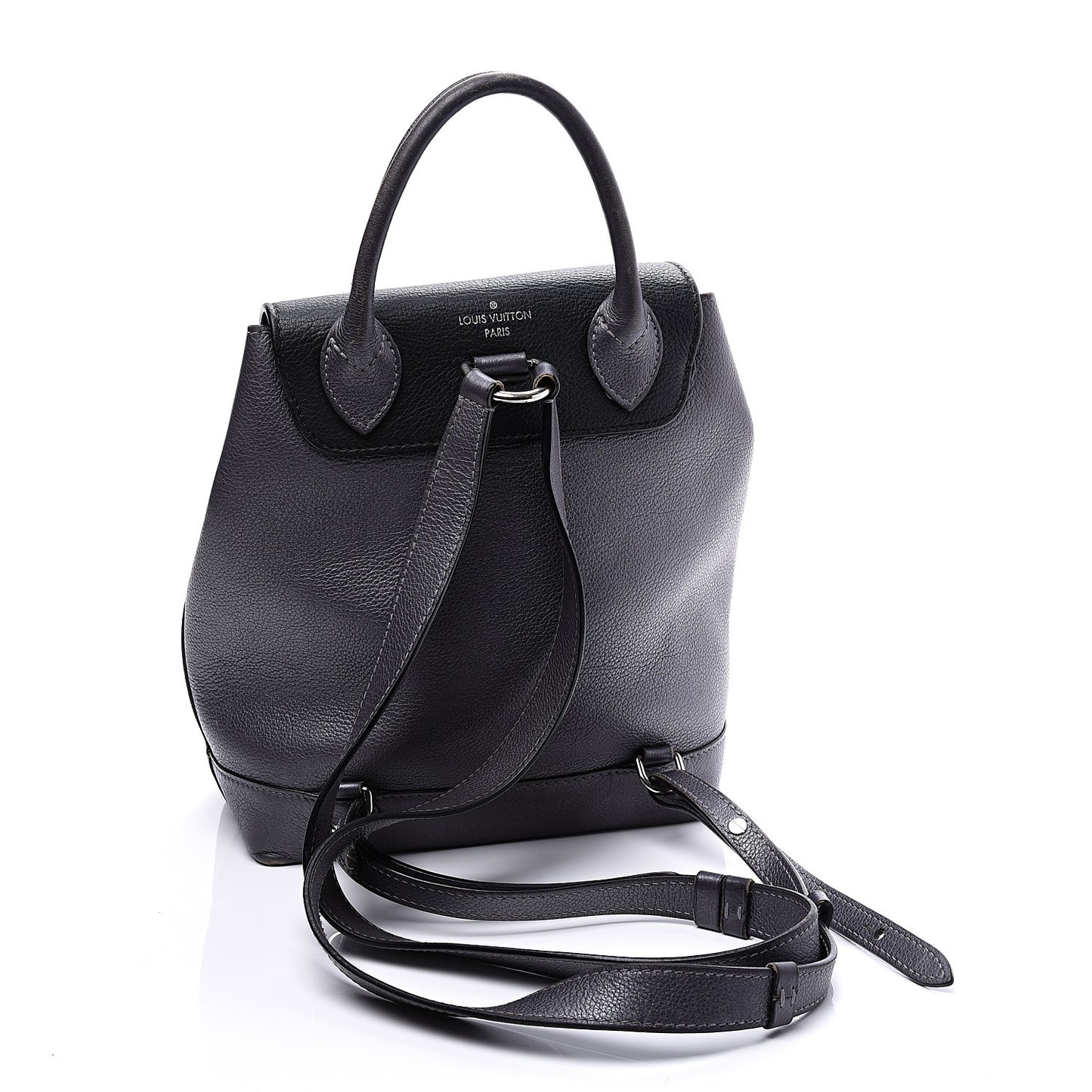 Calfskin Eyelet Lockme Backpack Black