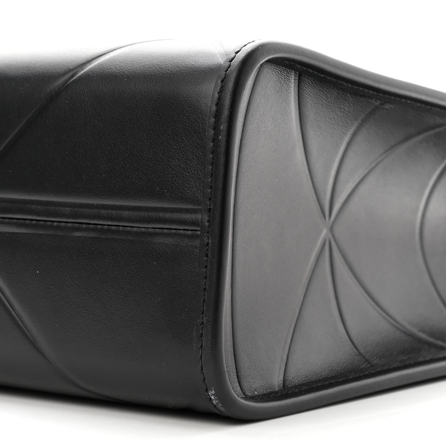 Prada Soft Calfskin Triangolo Symbole Embossed Medium Tote Black 9 of 10