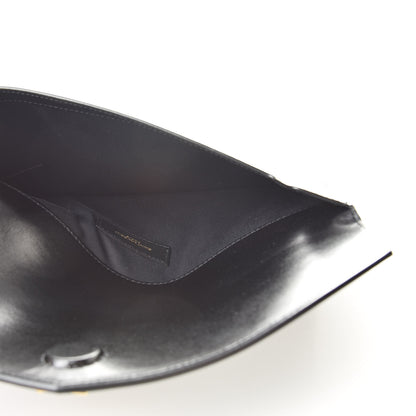Saint Laurent Smooth Shiny Calfskin Monogram Uptown Pouch Black 5 of 8