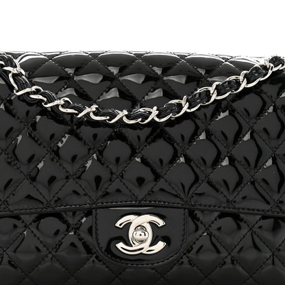 Chanel Patent Quilted Secret Label Medium Flap Black 8 of 11