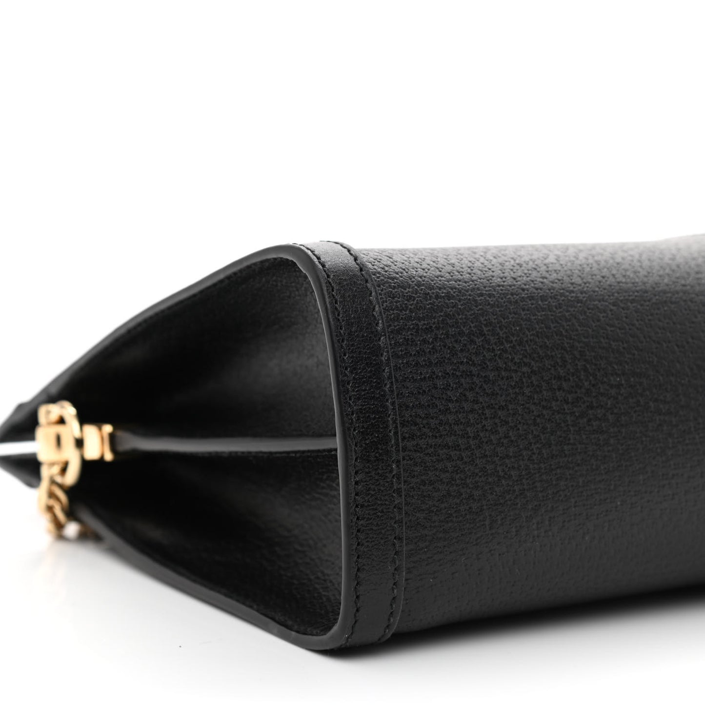 Textured Calfskin Web Medium Ophidia Chain Shoulder Bag Black