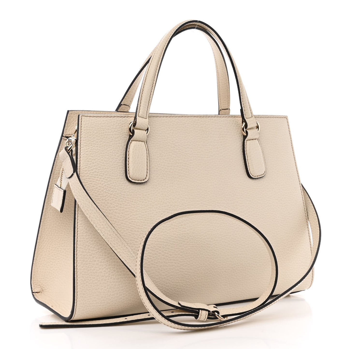 Dollar Calfskin Medium Soho Top Handle Satchel Ivoire