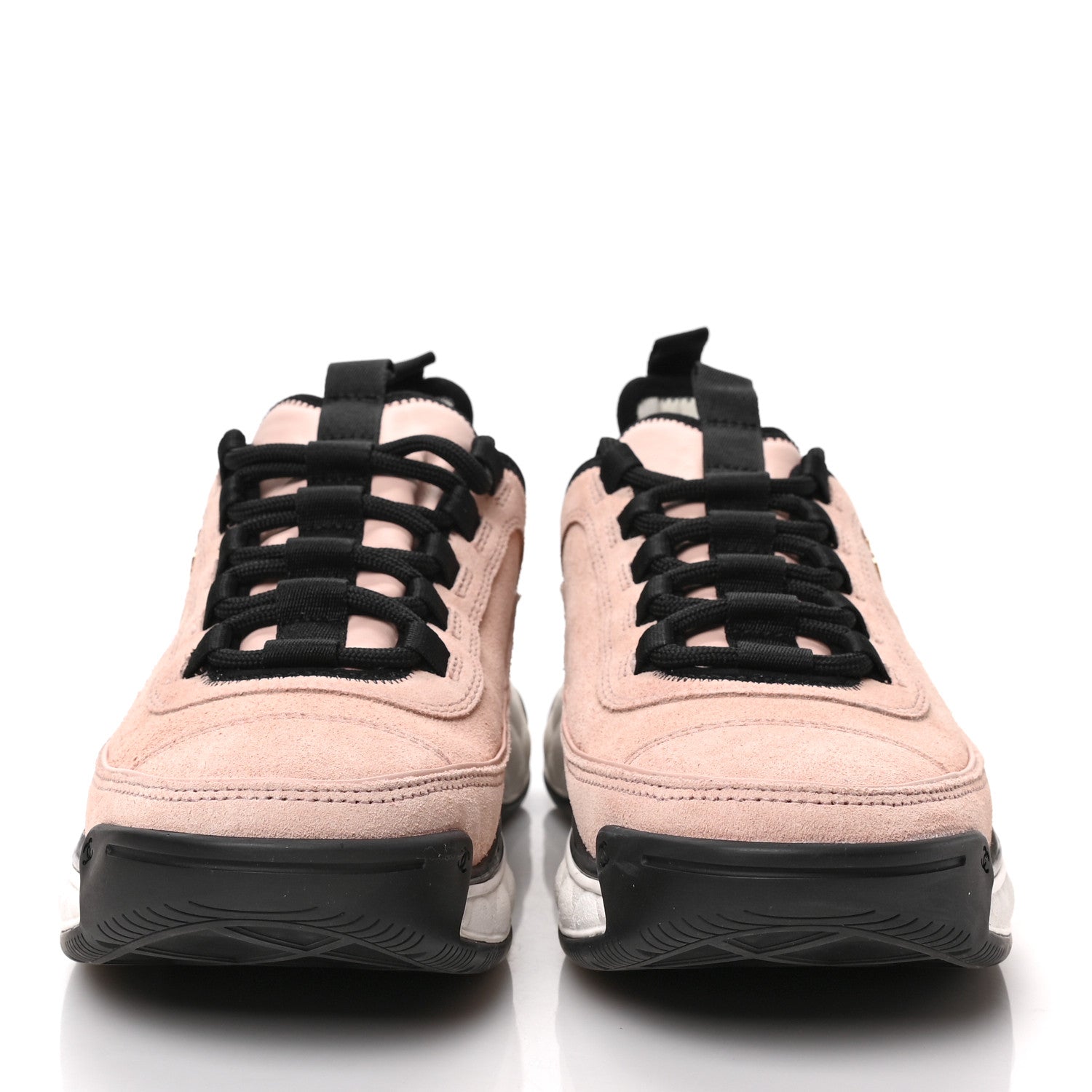 Chanel Suede Calfskin Nylon Grosgrain CC Sneakers 39 Light Pink 2 of 8