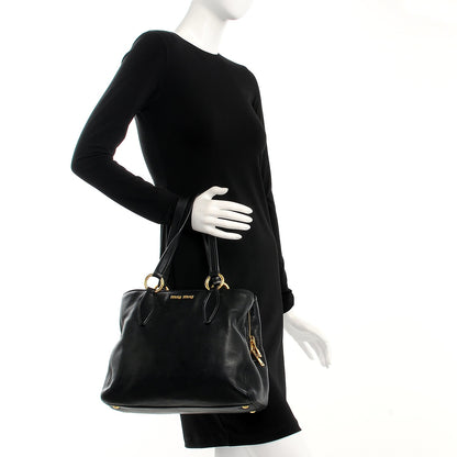 Miu Miu Vitello Daino Tote Nero Black 3 of 15