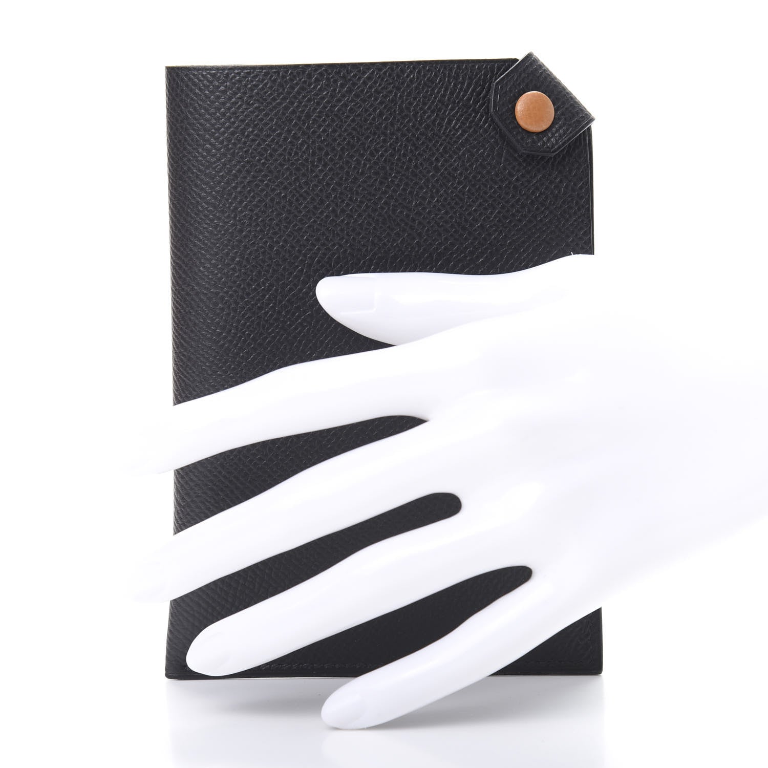 Hermes Epsom Tarmac Dot PM Passport Holder Black Gold 2 of 8