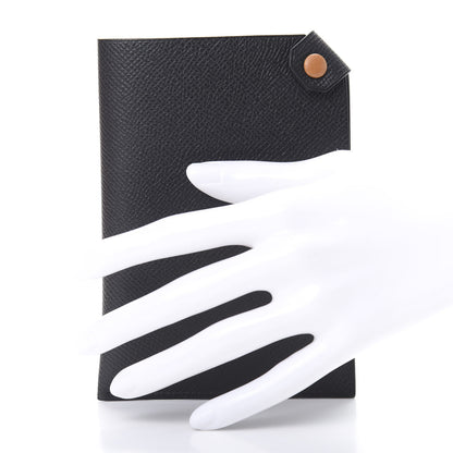 Hermes Epsom Tarmac Dot PM Passport Holder Black Gold 2 of 8