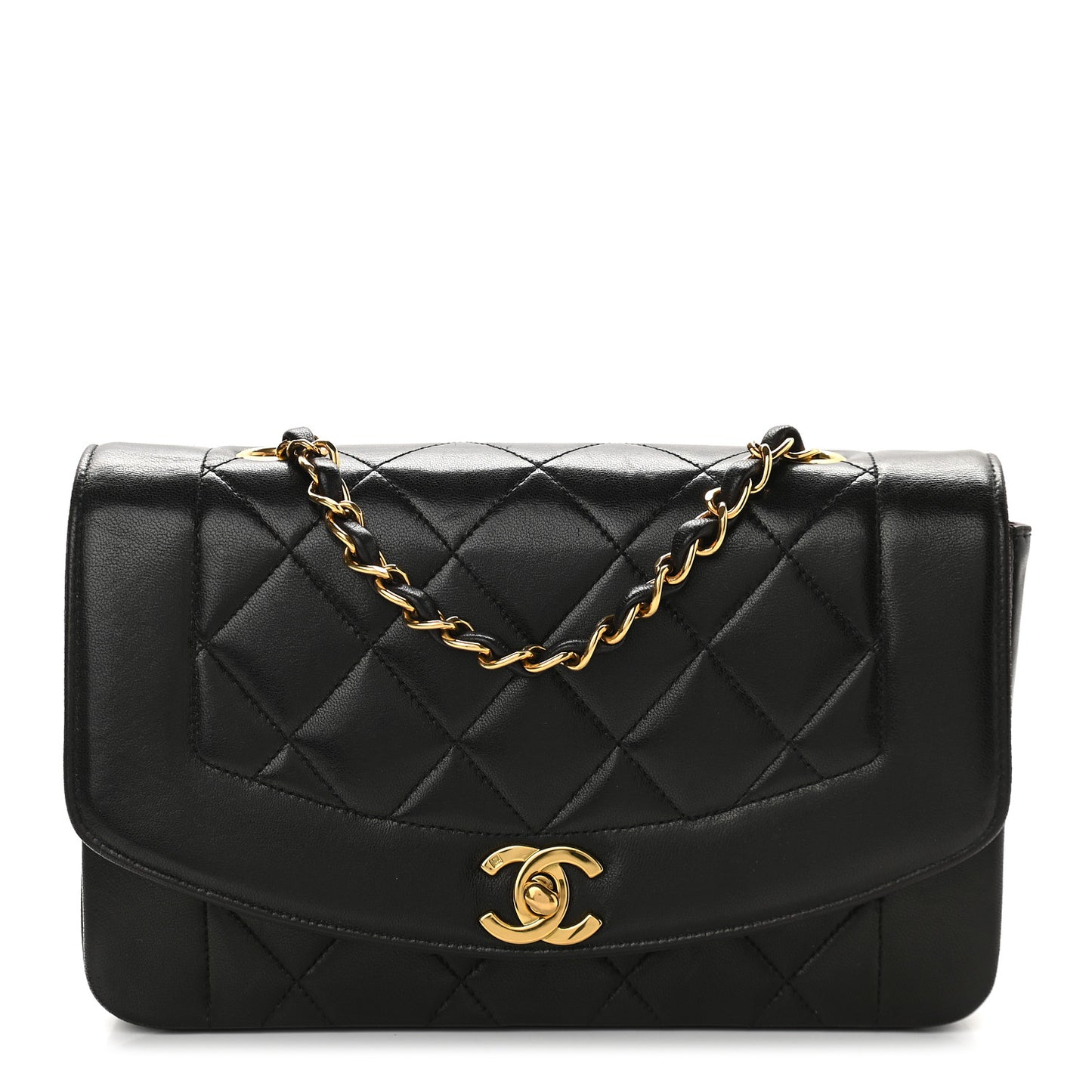 Lambskin Quilted Small Single Flap Black