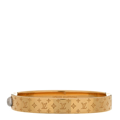 Louis Vuitton Brass Monogram Nanogram Cuff S Gold 1 of 6