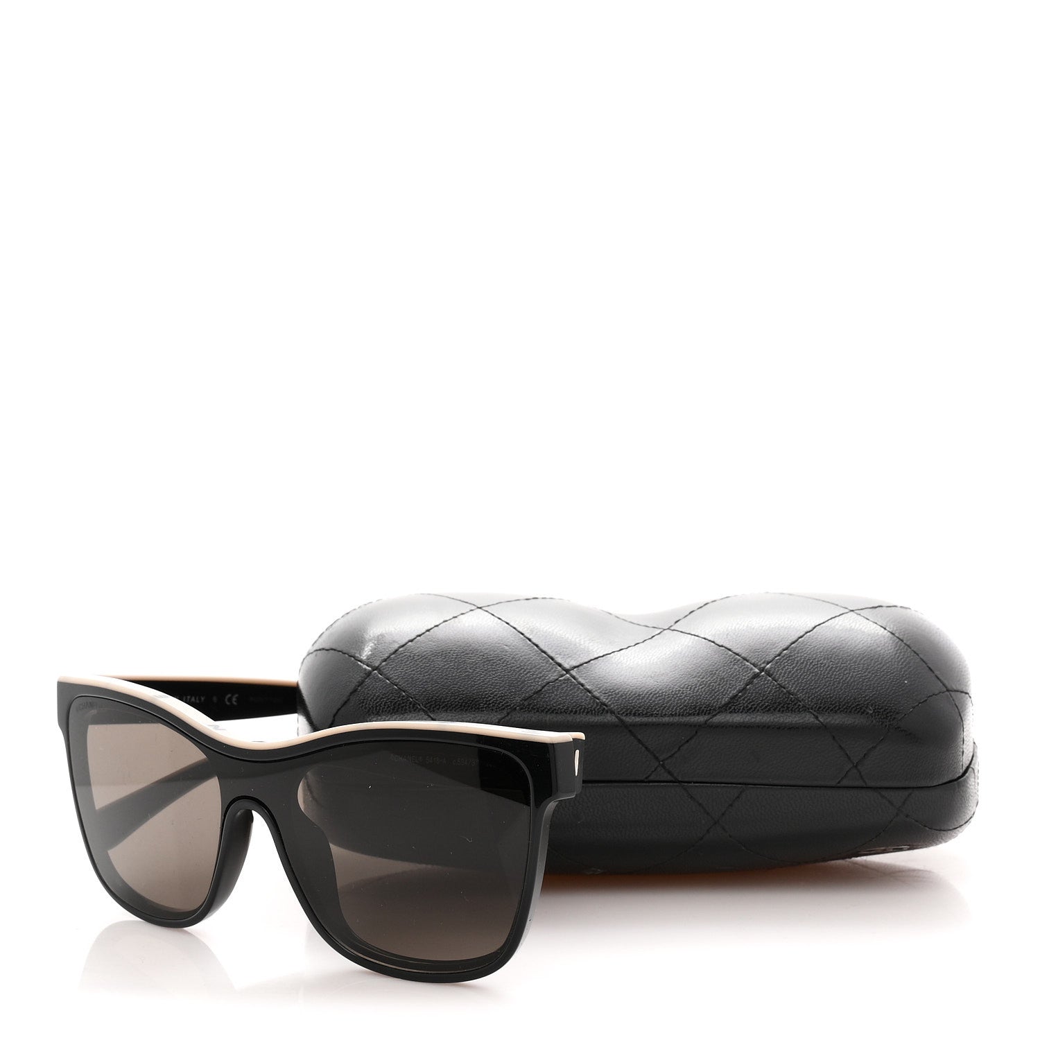 Chanel Acetate Logo Shield Sunglasses 5418-A Black 1892680