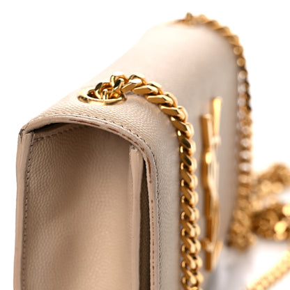 Saint Laurent Grain De Poudre Small Monogram Kate Satchel Dark Beige 21 of 24