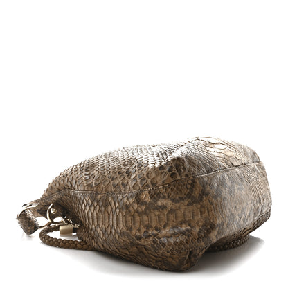 Gucci Snakeskin Medium G Wave Shoulder Bag Caramel 4 of 10