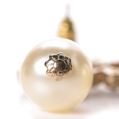 Chanel Crystal Pearl CC Drop Earrings Gold 5 of 6