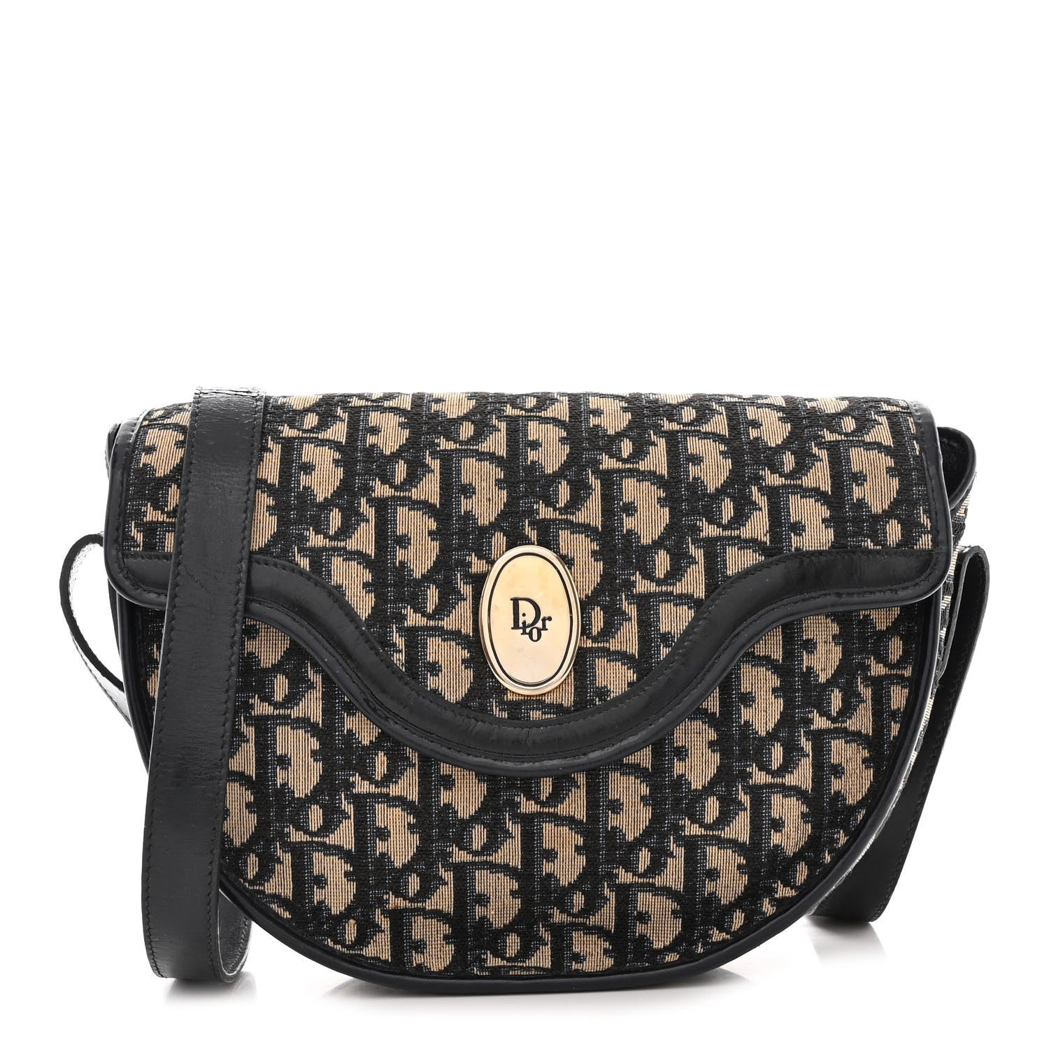 Christian Dior Monogram Flap Bag Navy 1 of 13