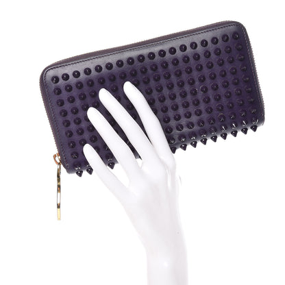 Christian Louboutin Calfskin Panettone Spiked Zip Around Wallet Iris 2 of 10