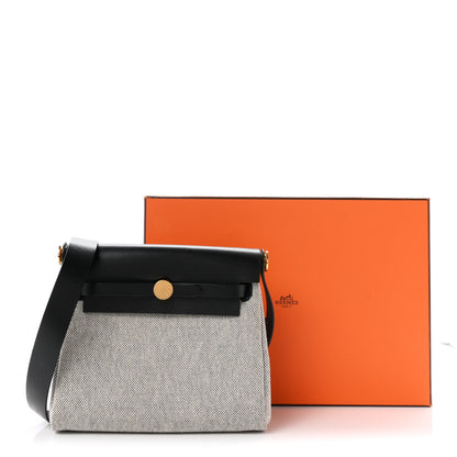 Hermes Military Toile Vache Hunter Herbag Zip Retourne 20 Ecru Black 21 of 21