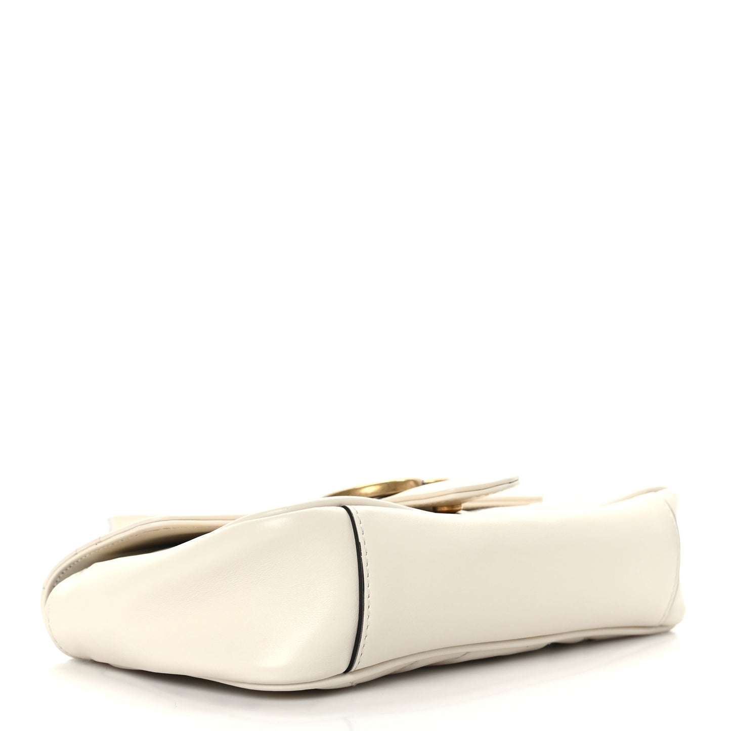 Calfskin Matelasse Mini GG Marmont Shoulder Bag White