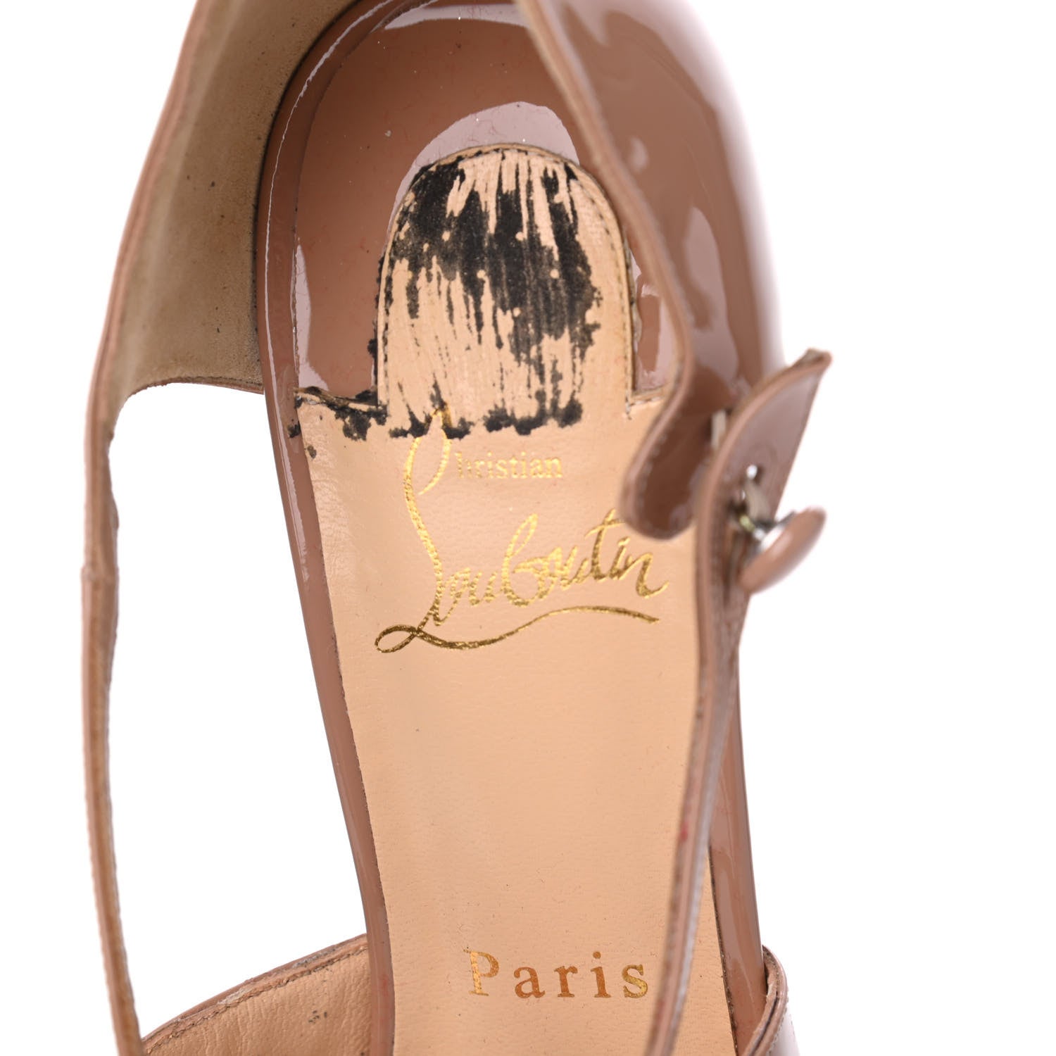 Christian Louboutin Patent Debriditoe 85 Pumps 38.5 Nude 6 of 14