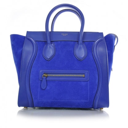 Celine Leather Suede Mini Luggage Bag Royal Blue 1 of 9