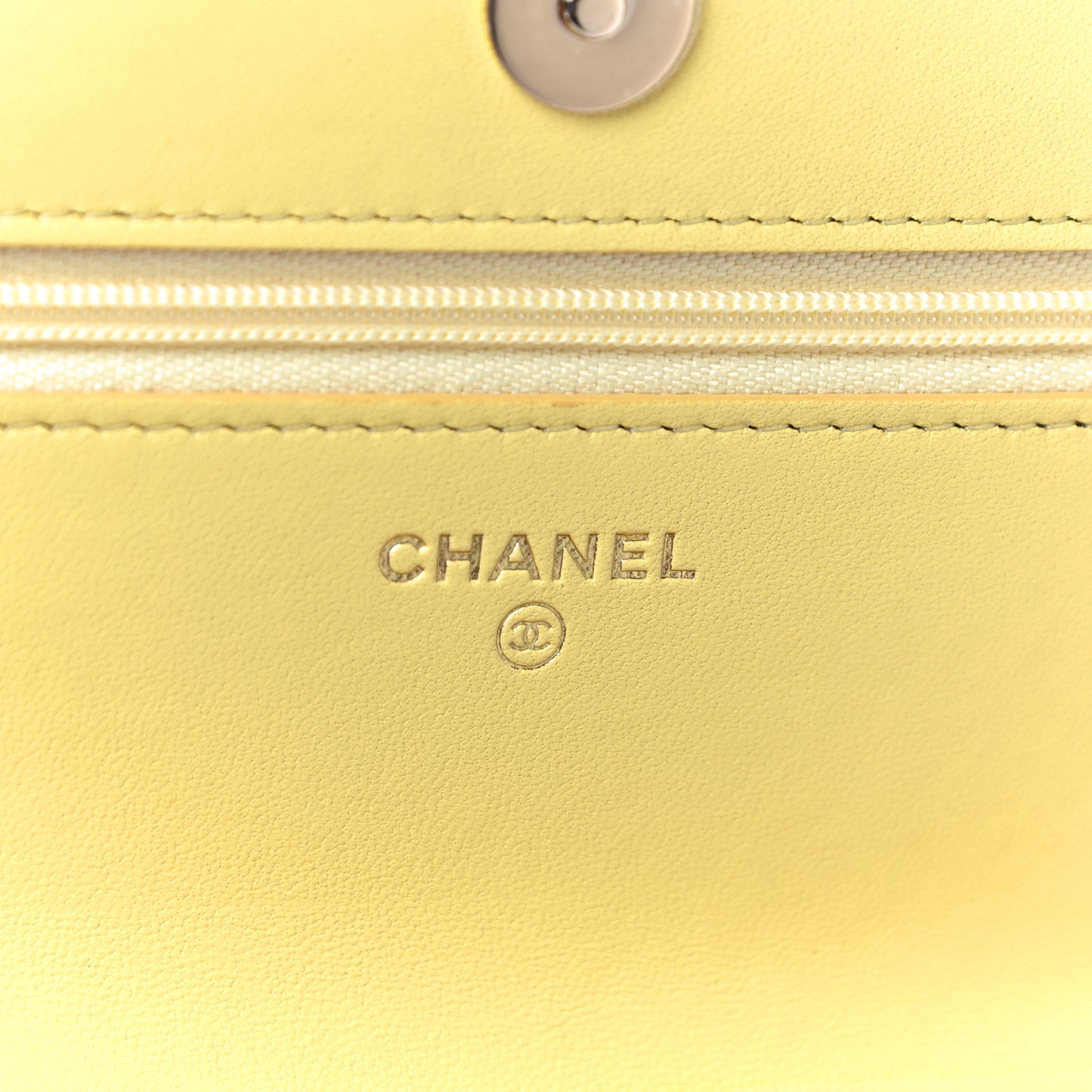 Lambskin Quilted Wallet On Chain WOC Pink Yellow
