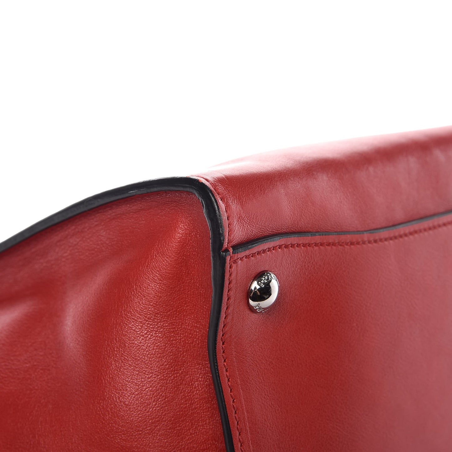 Glace Calf Small Twin Pocket Tote Fuoco