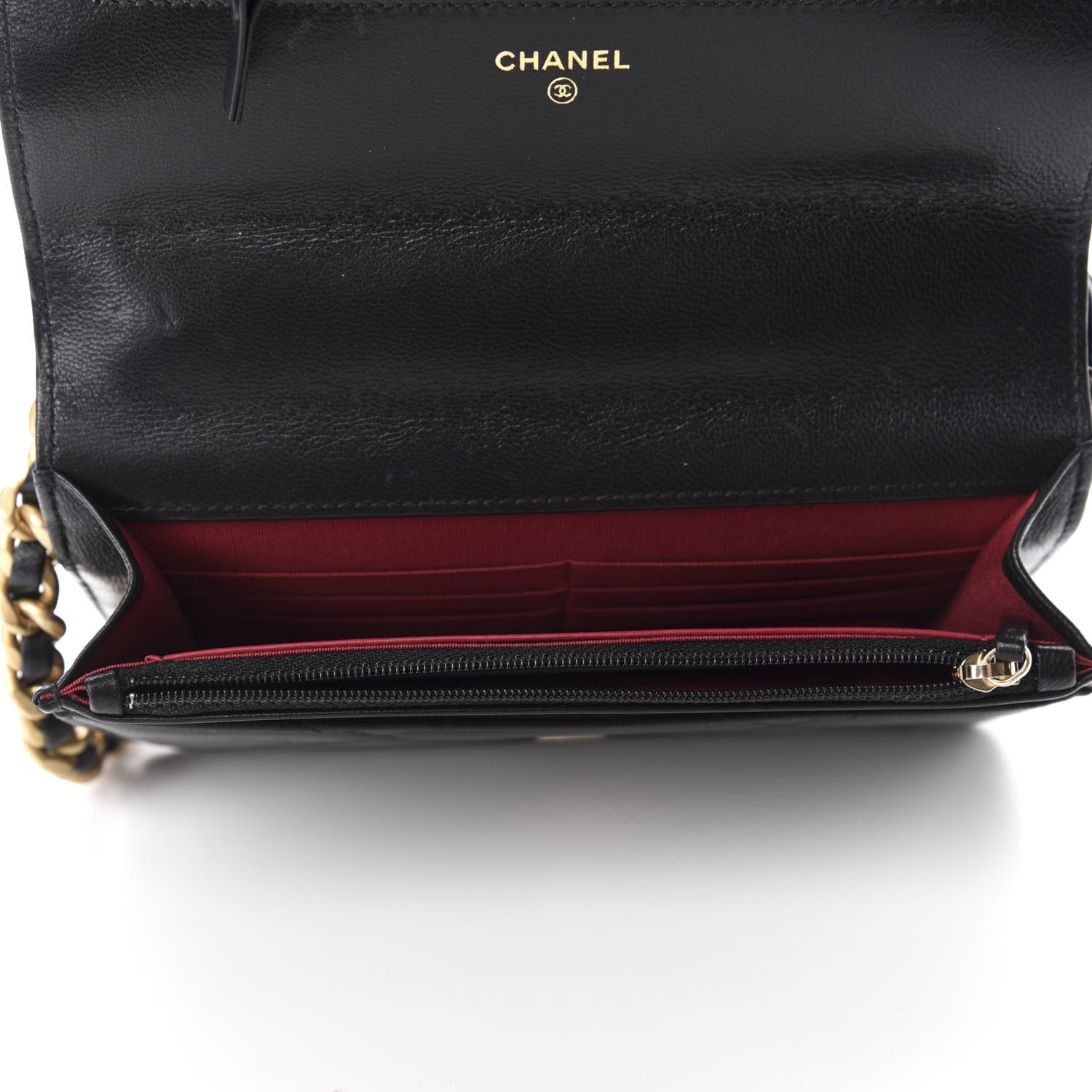 Chanel Lambskin Quilted 19 Wallet On Chain WOC Black 4 of 11