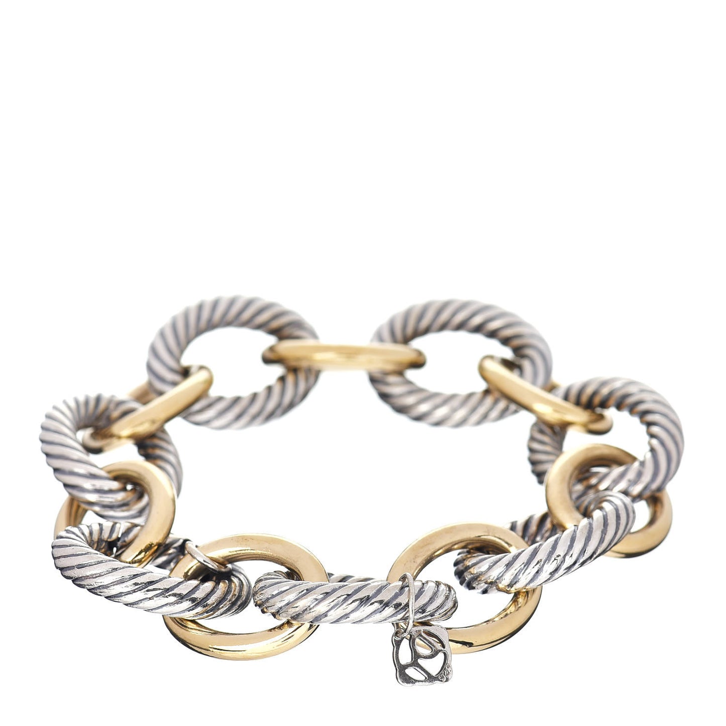 Sterling Silver 18K Yellow Gold 17mm Extra Large Oval Link Bracelet