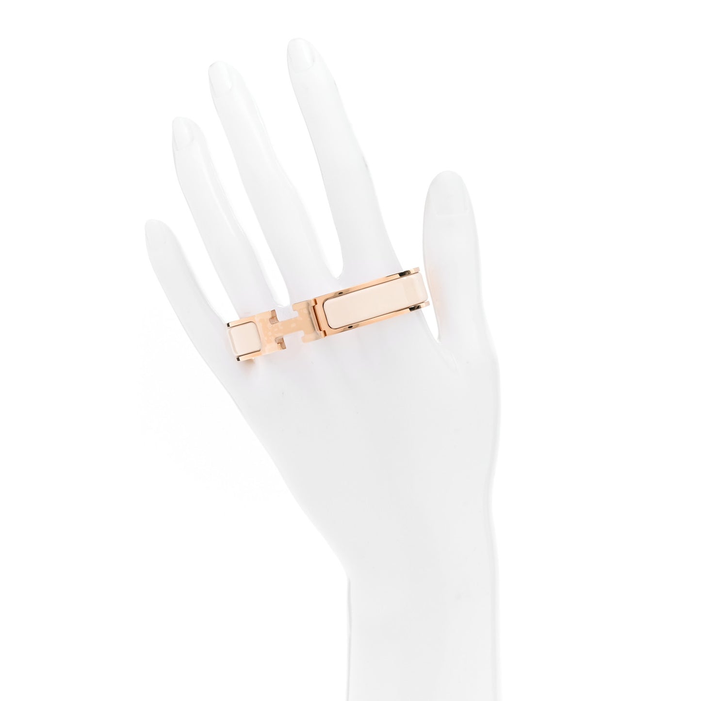 Enamel Narrow Clic Clac H Bracelet PM Creme