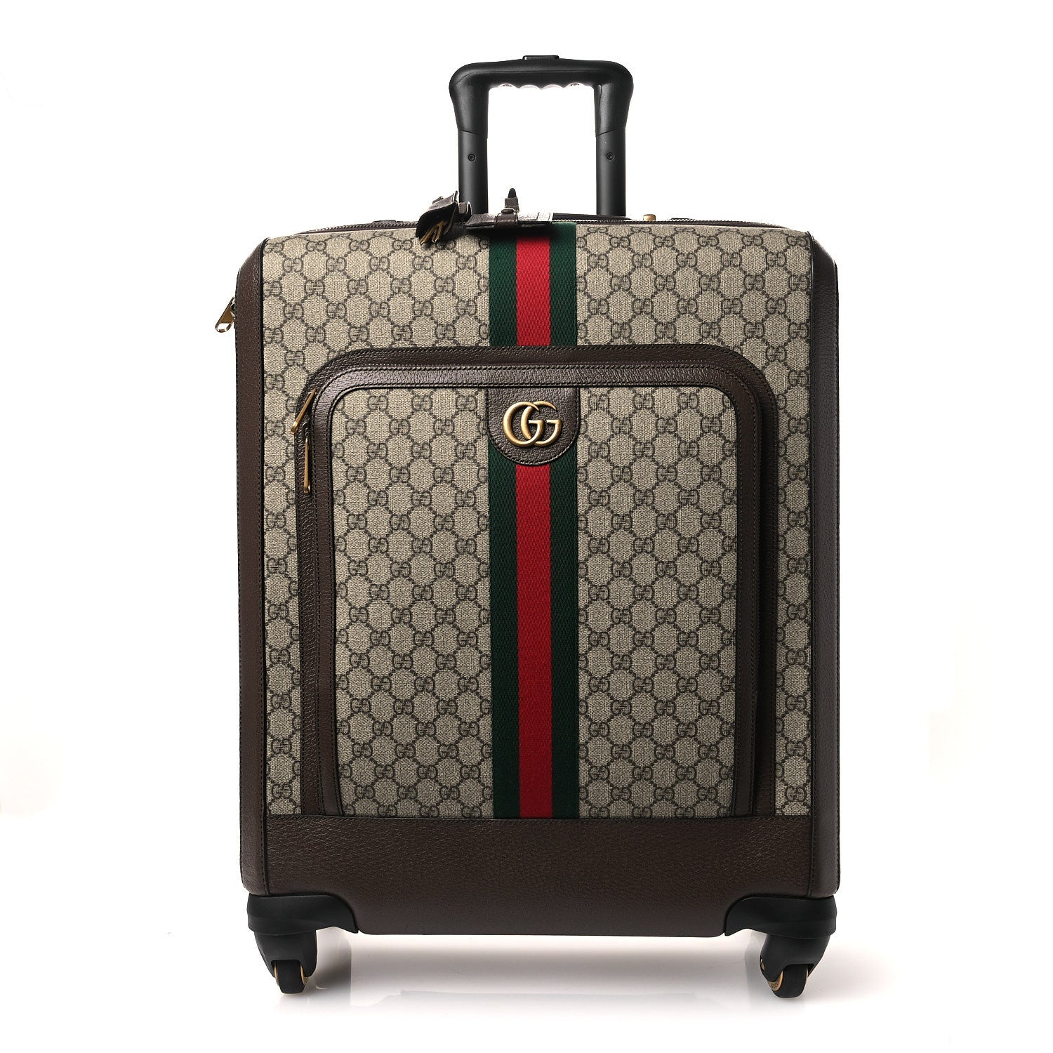 Gucci GG Supreme Monogram Web Medium Savoy Trolley Beige Ebony 1 of 12