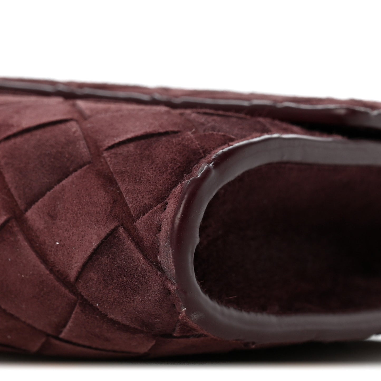 Suede Intrecciato Long Andiamo Top Handle Deep Mahogany