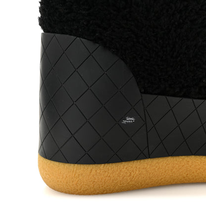 Chanel Tweed Shearling Sheepskin Drawstring Snow Ankle Boots 36 Black 10 of 10