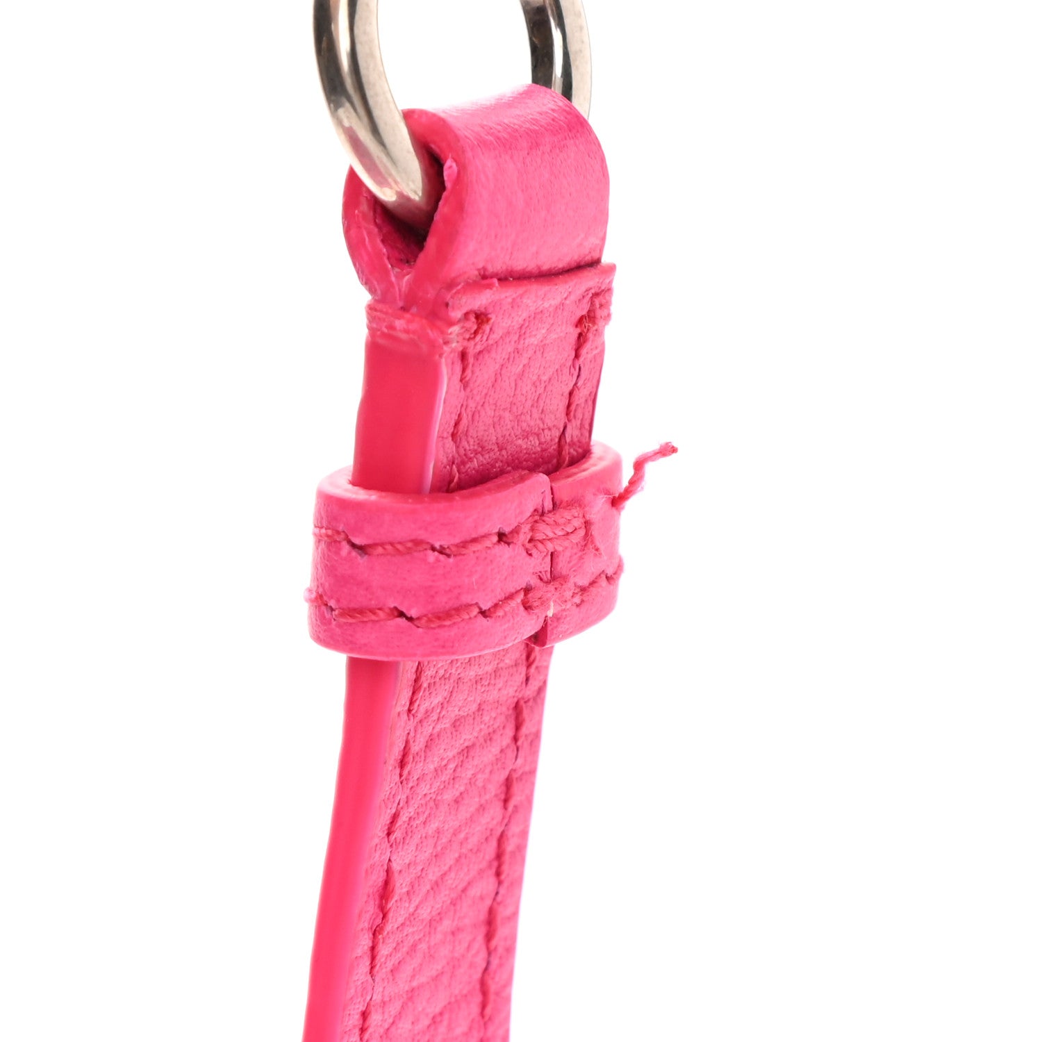 Balenciaga Grained Calfskin Logo XXS Ville Top Handle Bag Acid Fuchsia Black 10 of 10