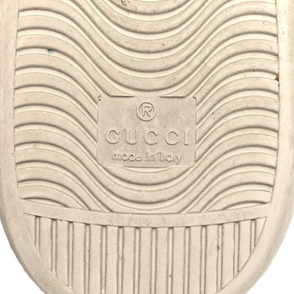 Gucci Miro Soft Calfskin Laminated Ayers Web Bee Embroidered Mens Ace Sneakers 9 White Red Flame Green 8 of 12