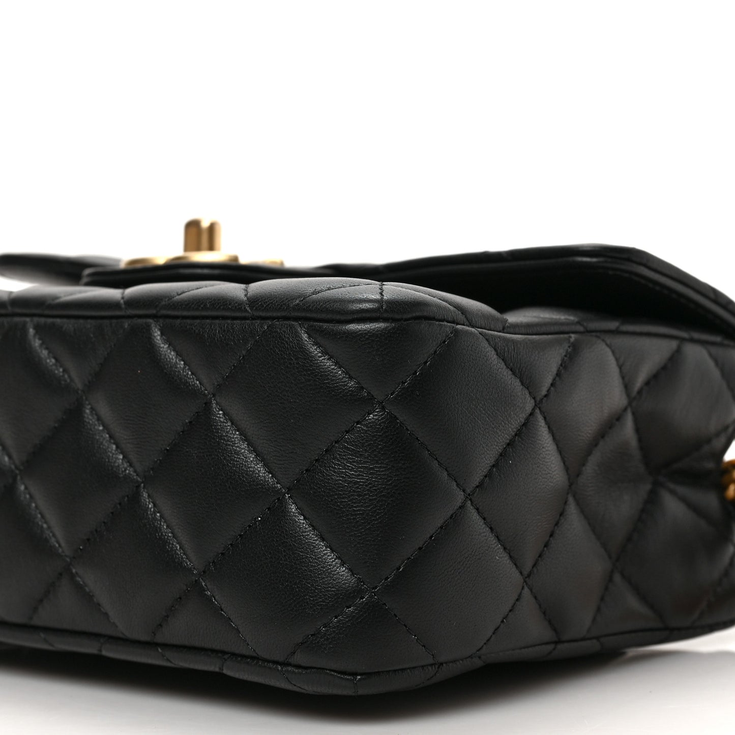 Lambskin Quilted Casino Chips Mini Flap Black