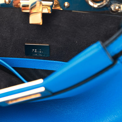 Fendi Shiny Nappa Micro Peekaboo Iconic Satchel Blue Royal 7 of 12
