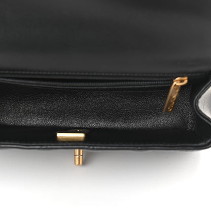 Chanel Lambskin Quilted Mini Top Handle Rectangular Flap Black 5 of 9