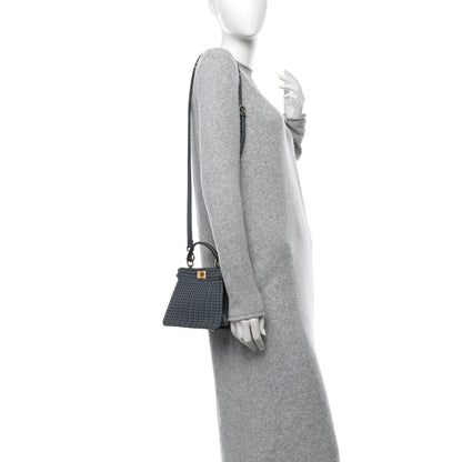 Fendi Vitello King Shiny Nappa Intreccio Petite Peekaboo I SEE U Satchel  Tempesta 2 of 9