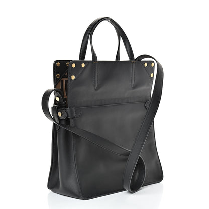 Fendi Vitello Grace Bi-Color FF 1974 Embossed Flip Tote Black Maya 4 of 12